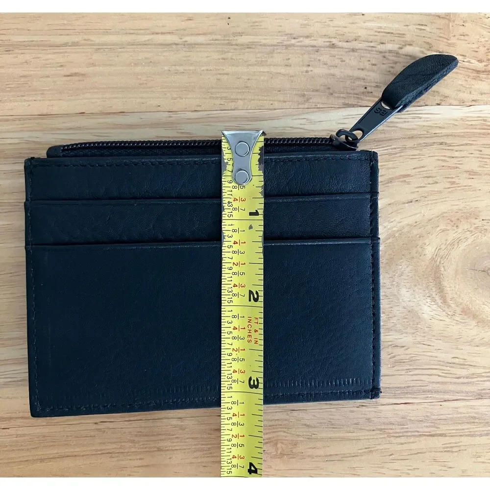 Lot of TWO Black Leather Wallets w Magnetic Money Clip NWOT